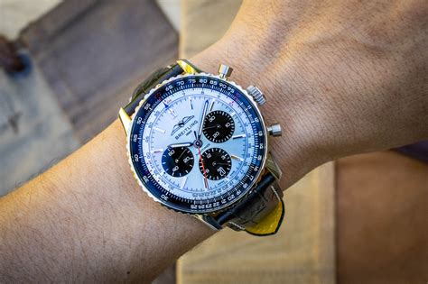 breitling 3 dial|Breitling navitimer on wrist.